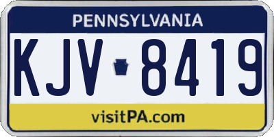 PA license plate KJV8419