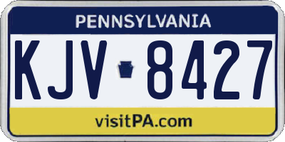PA license plate KJV8427