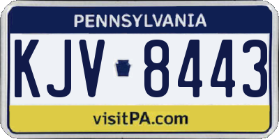 PA license plate KJV8443