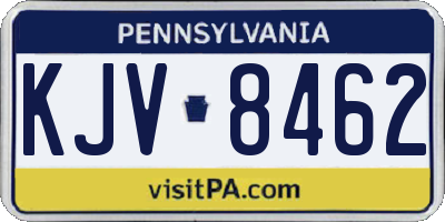 PA license plate KJV8462