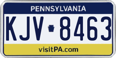 PA license plate KJV8463