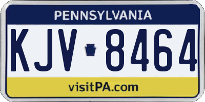 PA license plate KJV8464
