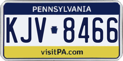 PA license plate KJV8466