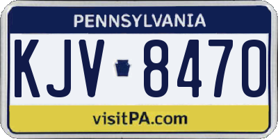 PA license plate KJV8470