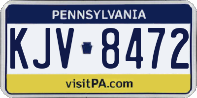 PA license plate KJV8472