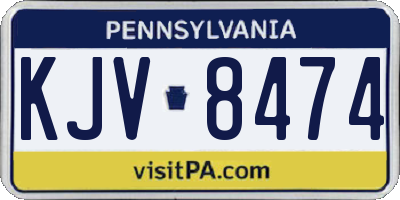 PA license plate KJV8474