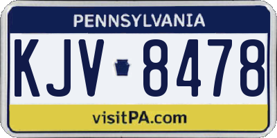 PA license plate KJV8478