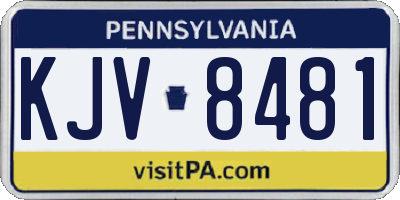 PA license plate KJV8481