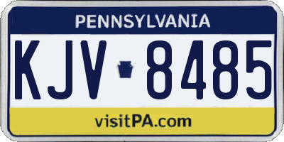 PA license plate KJV8485