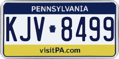 PA license plate KJV8499