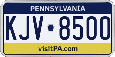 PA license plate KJV8500