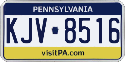 PA license plate KJV8516