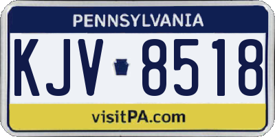 PA license plate KJV8518