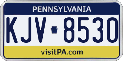 PA license plate KJV8530