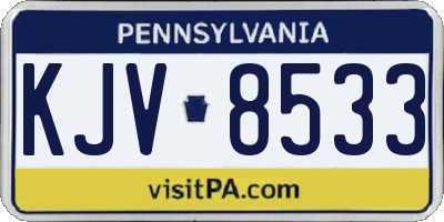 PA license plate KJV8533