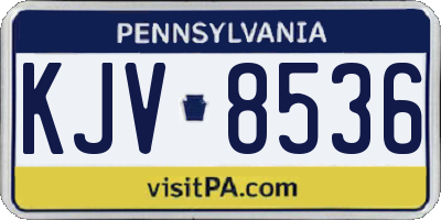 PA license plate KJV8536