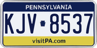 PA license plate KJV8537
