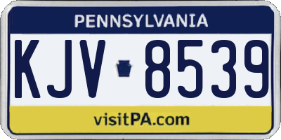 PA license plate KJV8539