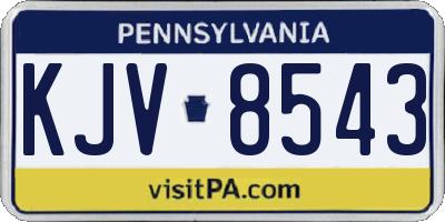 PA license plate KJV8543