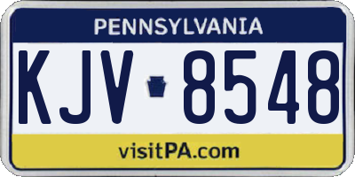 PA license plate KJV8548