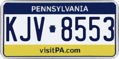 PA license plate KJV8553