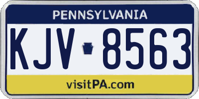 PA license plate KJV8563