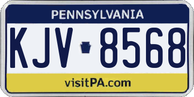 PA license plate KJV8568