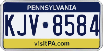 PA license plate KJV8584