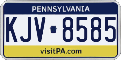 PA license plate KJV8585