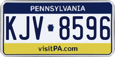 PA license plate KJV8596