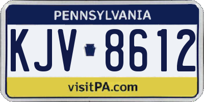 PA license plate KJV8612