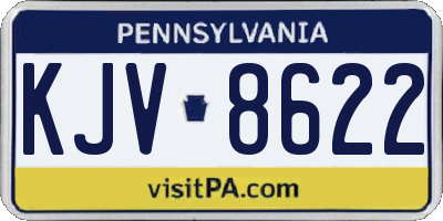 PA license plate KJV8622