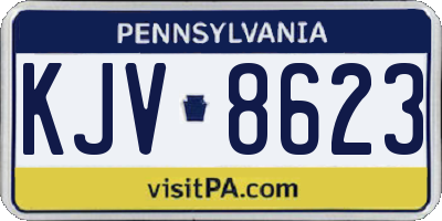 PA license plate KJV8623
