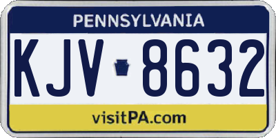 PA license plate KJV8632
