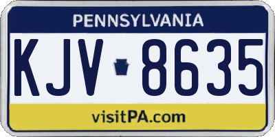 PA license plate KJV8635