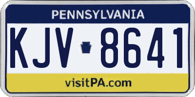 PA license plate KJV8641