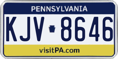 PA license plate KJV8646