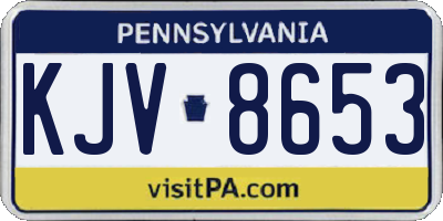 PA license plate KJV8653