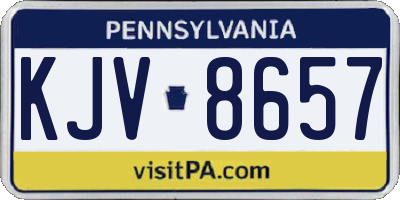 PA license plate KJV8657