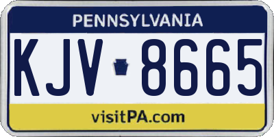 PA license plate KJV8665
