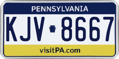 PA license plate KJV8667