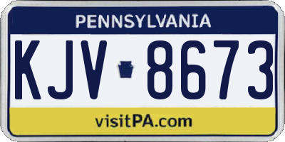 PA license plate KJV8673