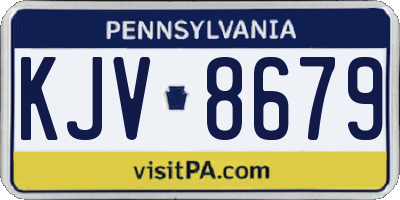 PA license plate KJV8679