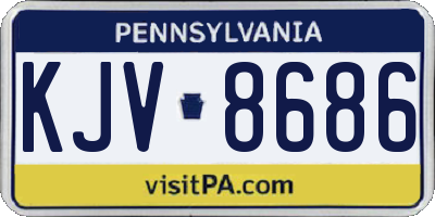PA license plate KJV8686