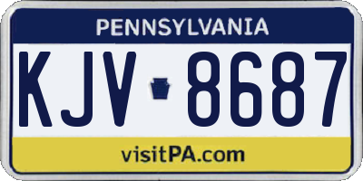 PA license plate KJV8687
