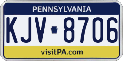 PA license plate KJV8706