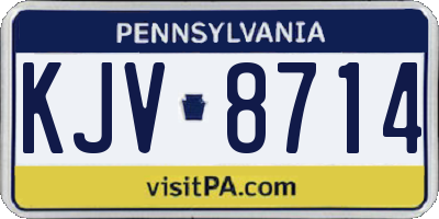 PA license plate KJV8714