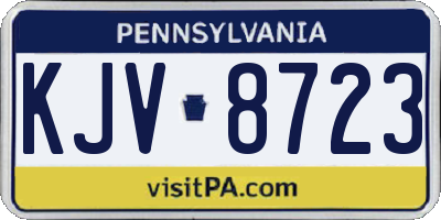 PA license plate KJV8723