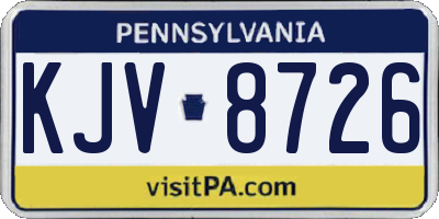PA license plate KJV8726