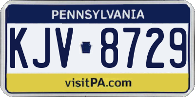 PA license plate KJV8729